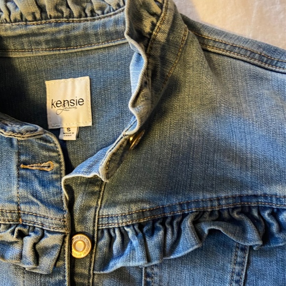 Kenzie Jeans Denim Ruffle Jacket - Picture 4 of 9